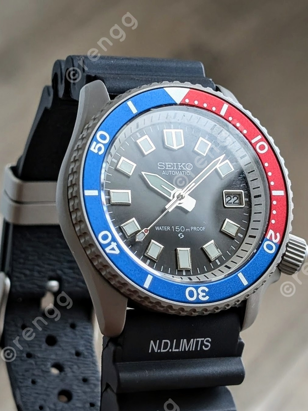 Titanium Seiko Pepsi Automatic Diver Mod Watch 42mm Sapphire AR Coated 24jewels - Picture 7 of 11
